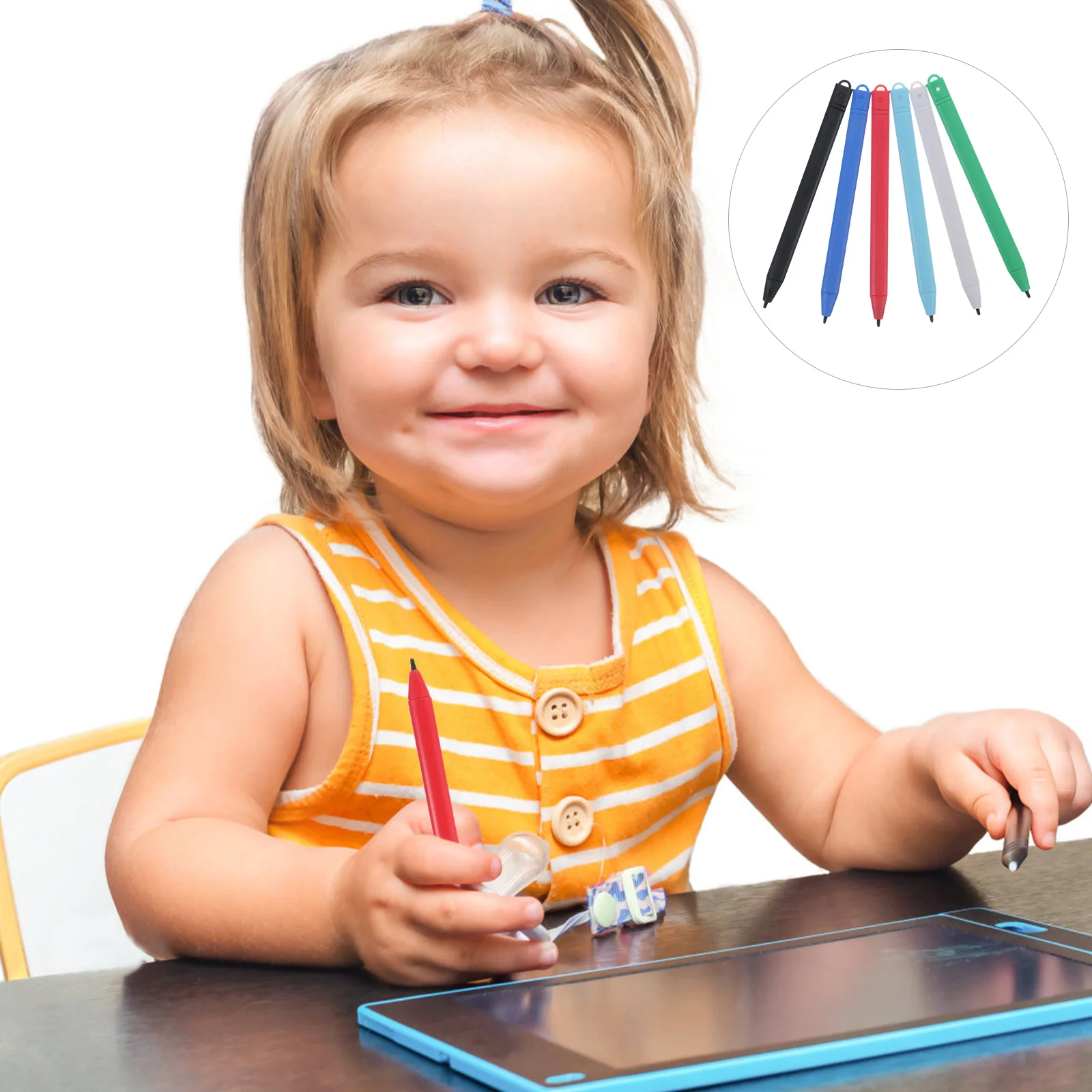 

6 Pcs LCD Drawing Board Pen Smooth Writing Stylus Kids Toy Durable Plastic Material Child Drawing Pad Notebook Painting