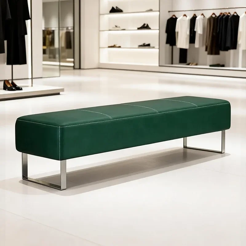 Narrow Waiting Chair for Barber Shop Clothing Store Shoe Store Long Sofa Stool for Shopping Mall Waiting Area