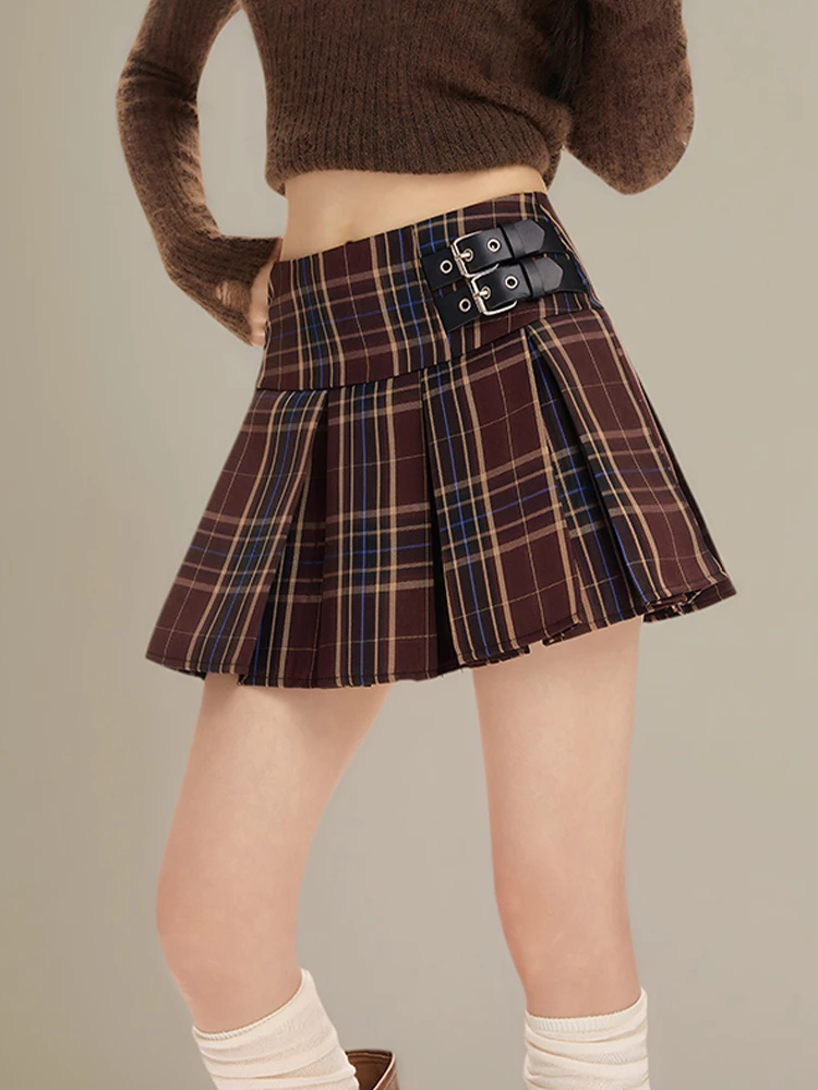 2025 Autumn Winter Women Korean Preppy Style JK Mini Plaid Skirt 2000s Aesthetic Kpop A-line High Waist Y2k Trendy New Design