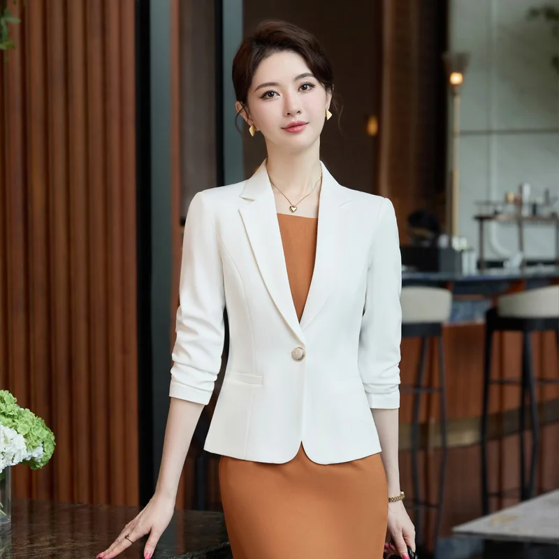 

AIyssa Модный профессиональный женский пиджак с длинными рукавами, элегантный, эластичный, удобный. Осень-зима 2025: новые стили.