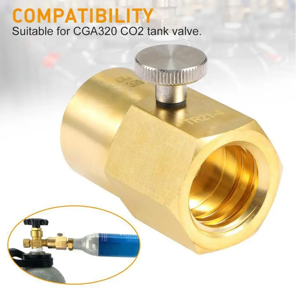 Brass Household Bottle CO2 Connector Adapter for Filling CO2 Bottles Connectors , , Water, Juice