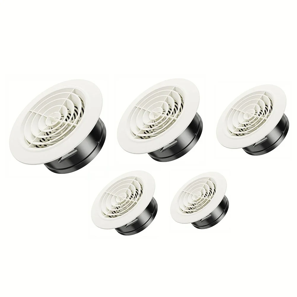 75-200mm Air Vent Ducting Ventilation Exhaust Grille Cover Wall Ceiling Outlet Heating Cooling Vents Cap Round Ventilation Grill