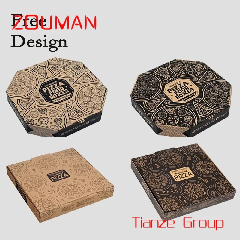 

Custom , Pizza Box Eco Friendly Box Package Food Grade Cardboard Heated Plain White Octagonal Shaped Hex Pizza Box