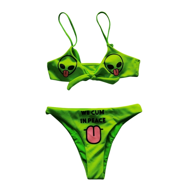 Women s  Bikini Set  Two Piece Swimsuit  Skull Print Push Up Padded Bikini Bra with Sexy Briefs Bathing Swimwear Low Waist