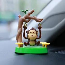 Novelty Happy Dancing Solar Animal Toys Solar Powered Dancing Monkey Swinging Bobble Toy Gift For Car Decoration Children Hot