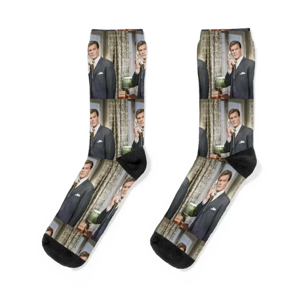 

Roger Moore handsome Socks christmas gift ankle retro Socks For Men Women's
