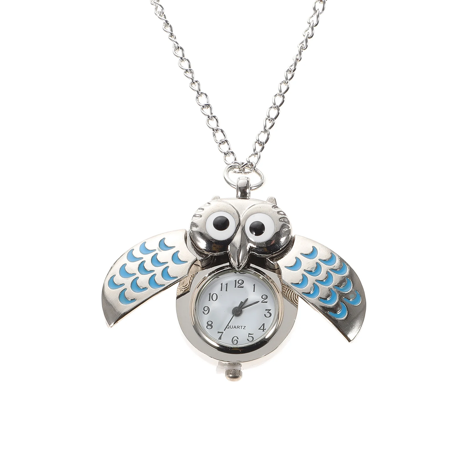 Collana con gufo Orologio da tasca con cartoni animati Movimento al quarzo Cronometraggio accurato Ciondolo alla moda per orologi regalo quotidiani