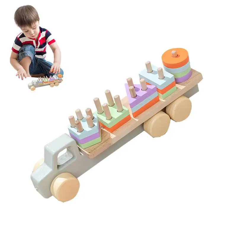 

Shape Sorter Car Sorting Stacking Blocks & Shape Sorter Toys For Cognitive Development Montessori Educational Wooden Puzzle Funn