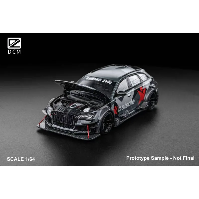 Dcm 1:64 audi rs6 c7 dtm betsafe gumball 3000 camuflagem livria capa aberta, caso de telhado liga removível modelo de carro brinquedo presente