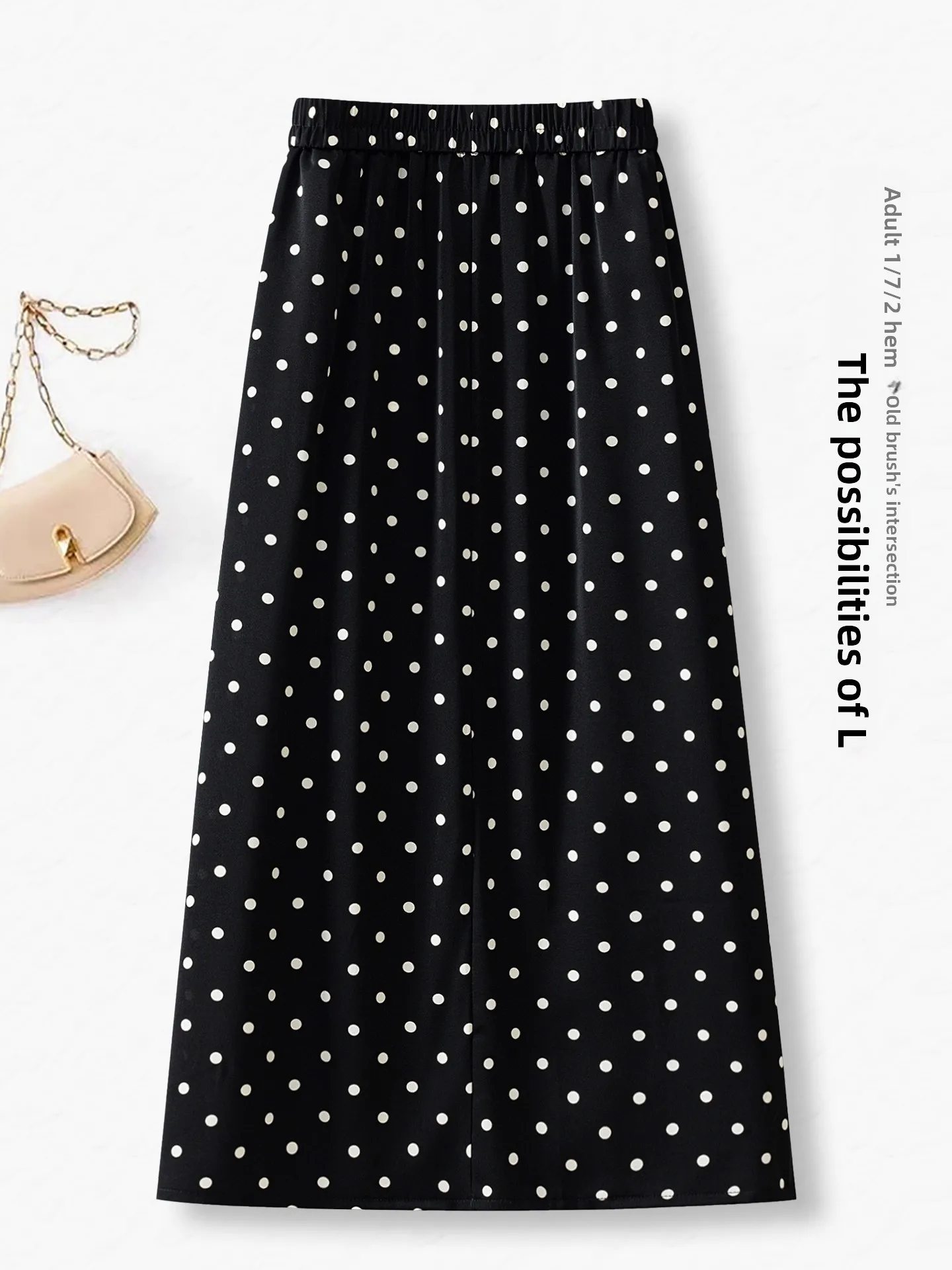 Polka Dot Chiffon A-Line  Skirt Women's Summer Thin High Waist Straight Cut Long Skirt Breathable Casual High Waist Skirt