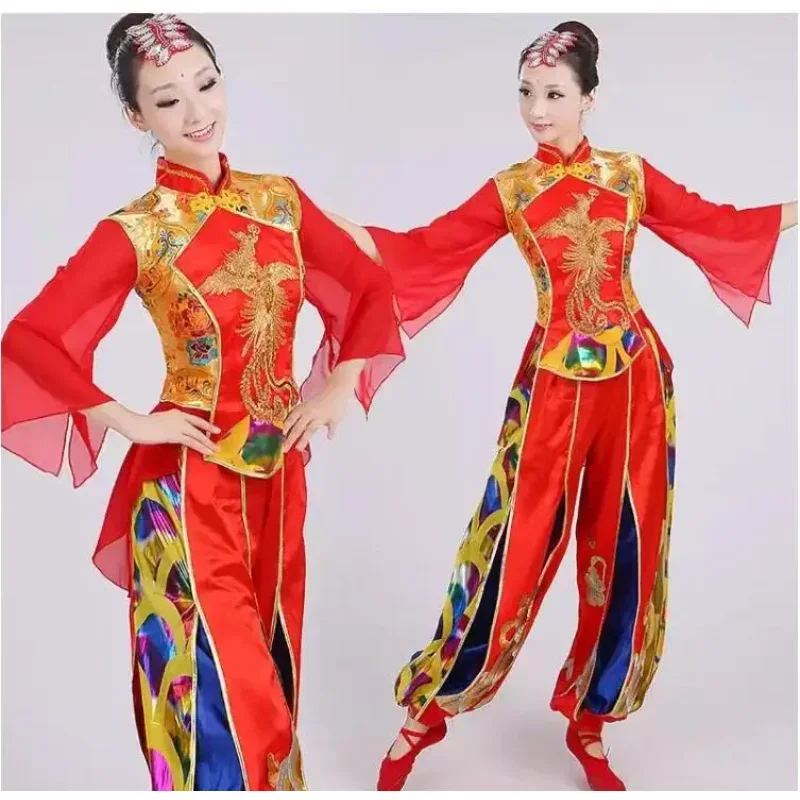

Year's Day Drumming Costume Men Female Yangko Costume Chinese Style Dragon Dance Modern Group Opening Dance Performance Costume