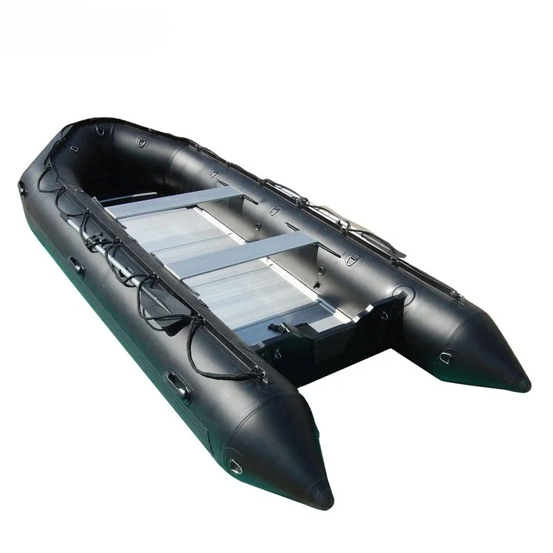 

Cheap Light Weight 4-8 People Inflatable Rubber Fishing Boat Black Big Size Customized 4.2m Boat PVC Hypalon