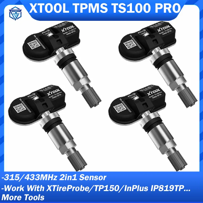 

XTOOL TS100PRO TPMS Sensor TS100 Pro 433/315MHZ Tire Repair Pressure Monitor Freescale FXTH87 Chip for TP150 IP819TP XTireProbe