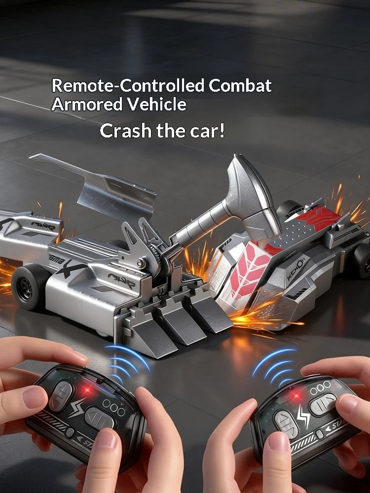 รถบั๊มพ์ต่อสู้บังคับวิทยุ รุ่นปี 2026 เทคโนโลยีใหม่ สำหรับ 2 ผู้เล่น ตัวถังโลหะผสม พร้อมไฟและเสียง ของเล่นเด็กผู้ชาย