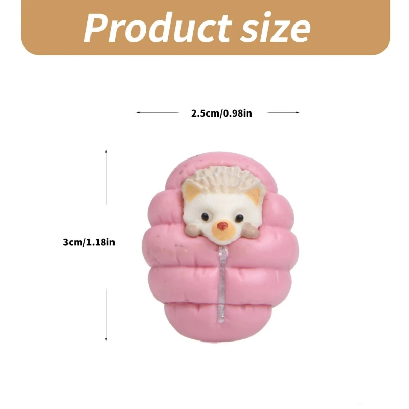 Cartoon Miniature Hedgehog Wrap in Bag Toy Ornament for Nursery Desk Decoration