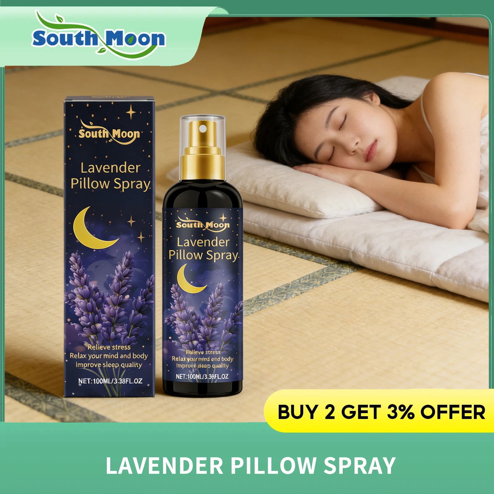 

Лавандовый спрей для сна: улучшение засыпания, снятие бессонницы, повышение качества сна, расслабляющий ароматерапевтический спрей