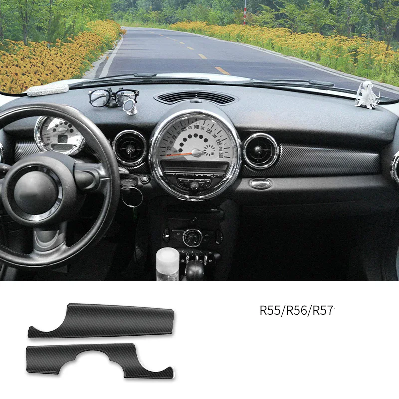

2Pcs Car ABS Leather Center Console Dashboard Decorative Sticker For MINI COOPER R56 R55 R57 R58 R59 Car Accessories Interior