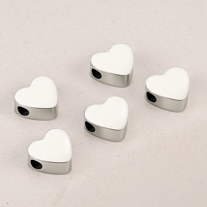 

Кулон из нержавеющей стали, бусины в форме сердца для ювелирных изделий, разделитель, браслет, женское ожерелье, фурнитура, аксессуары для самостоятельного изготовления, поставки