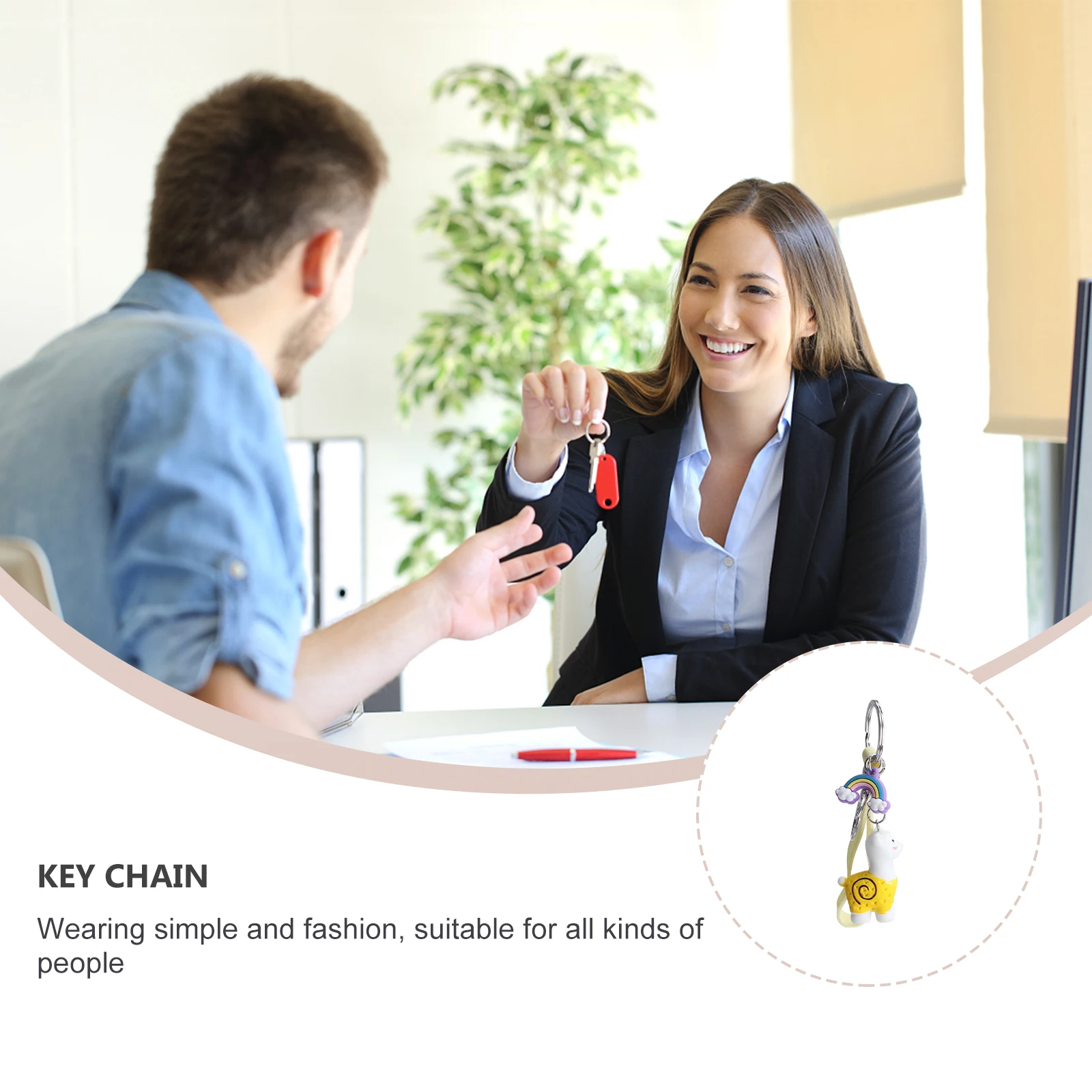 

4Pcs Alpaca Hairball Keychain Stylish Durable Pendant Key Holder Unique Key Ring Small Gift Decoration for Girls Bag