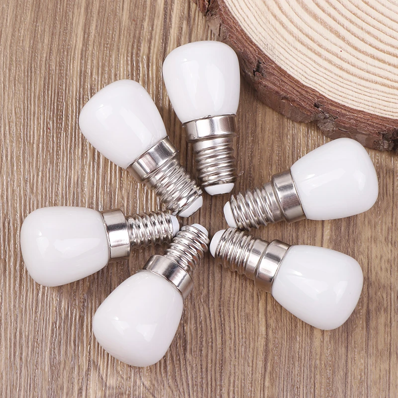 2Pcs E14/E12 Light Bulb 220V LED Fridge Mini Lamp Replace Kitchen Refrigerator Display Cabinet Lights Sewing Machine Lamps