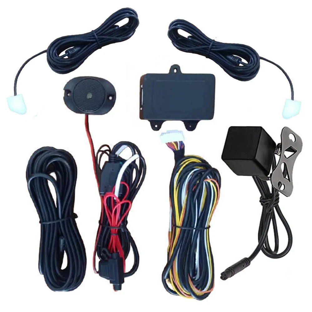 Car Blind Spot Detection System Safety Drive Lens Transmits Signals Rearview Mirror