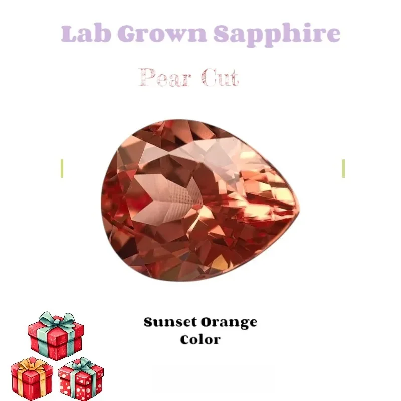 

Lab Grown Sapphire Pear Shape Multiple Colors DIY Charms Jewelry Earring Rings Making Main Materials Selectable Certificat