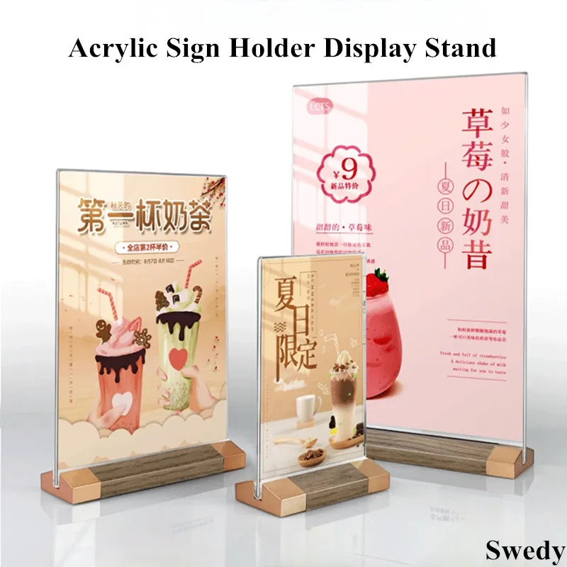 A6 105x148mm Table Acrylic Plastic Menu Paper Holder Display Stand Price Label Tags Photo Picture Poster Frame