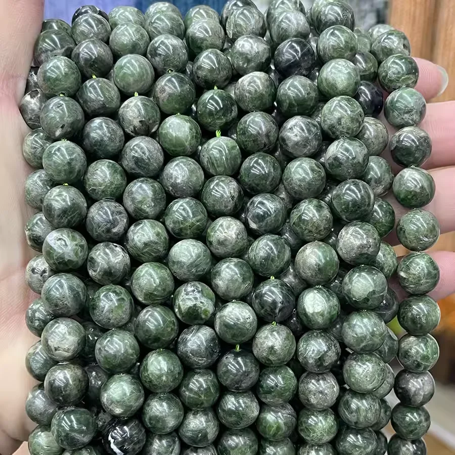 

Original Diopside Natural Gemstones Round Beads For Necklace Bracelet Jewelry Making