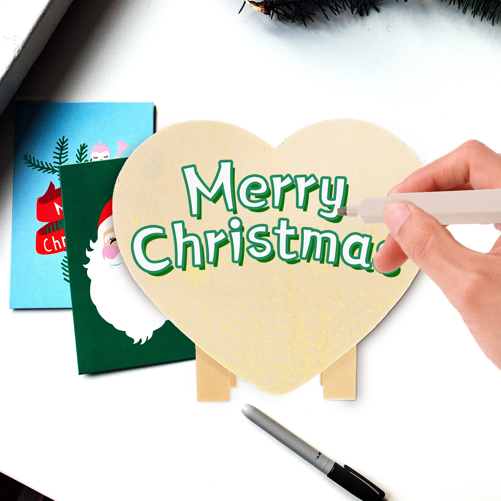 Vaguelly-alcancía de madera para niños, Kit de manualidades, almacenamiento de juguetes de Navidad, adorno hecho a mano, caja de herramientas de regalo, 4 Uds.