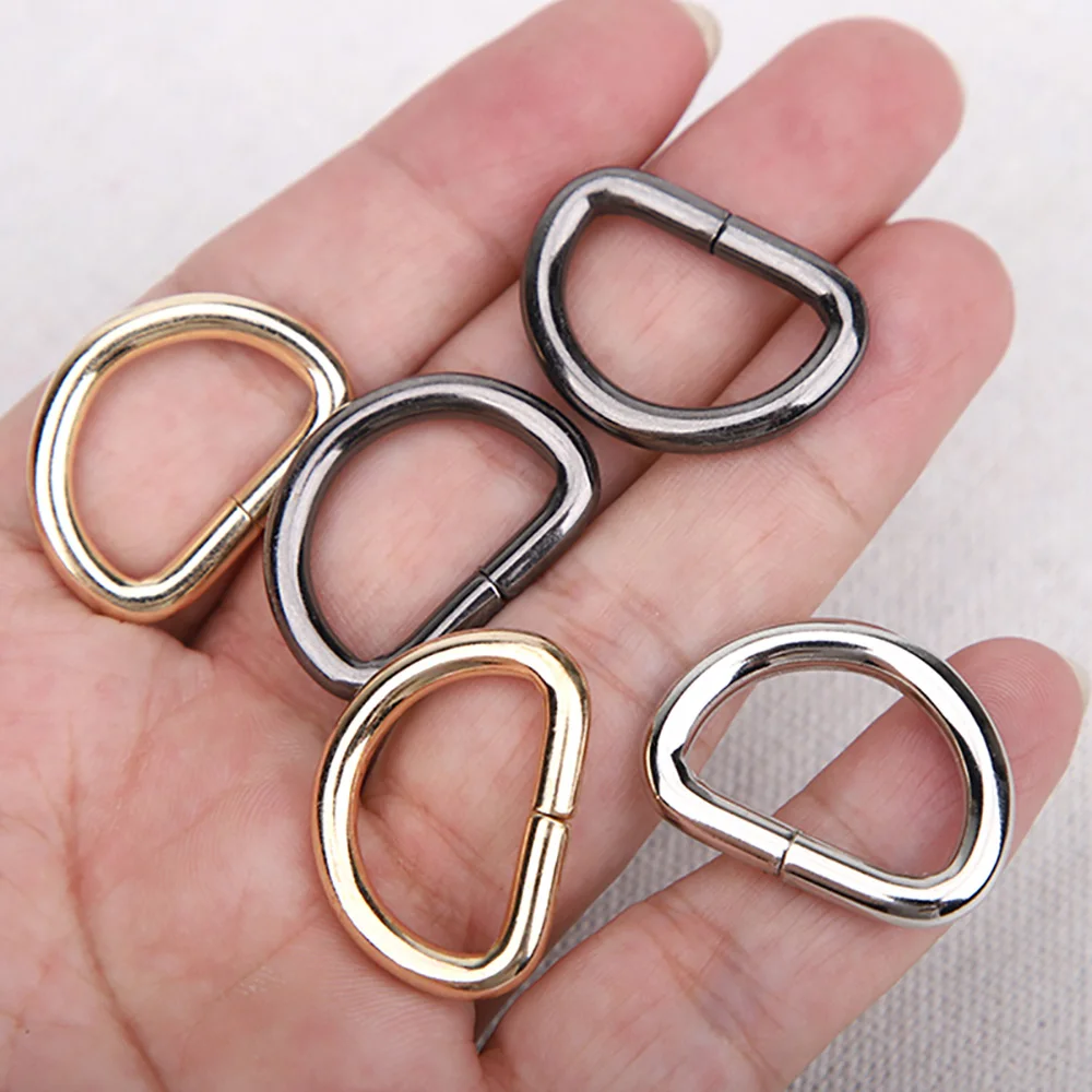 Non-Welded Semicircle D Rings 1.0-2.5cm Adjustable Webbing Harness Buckles 10 Pack Handbag DIY Hardware Luggage Strap Components