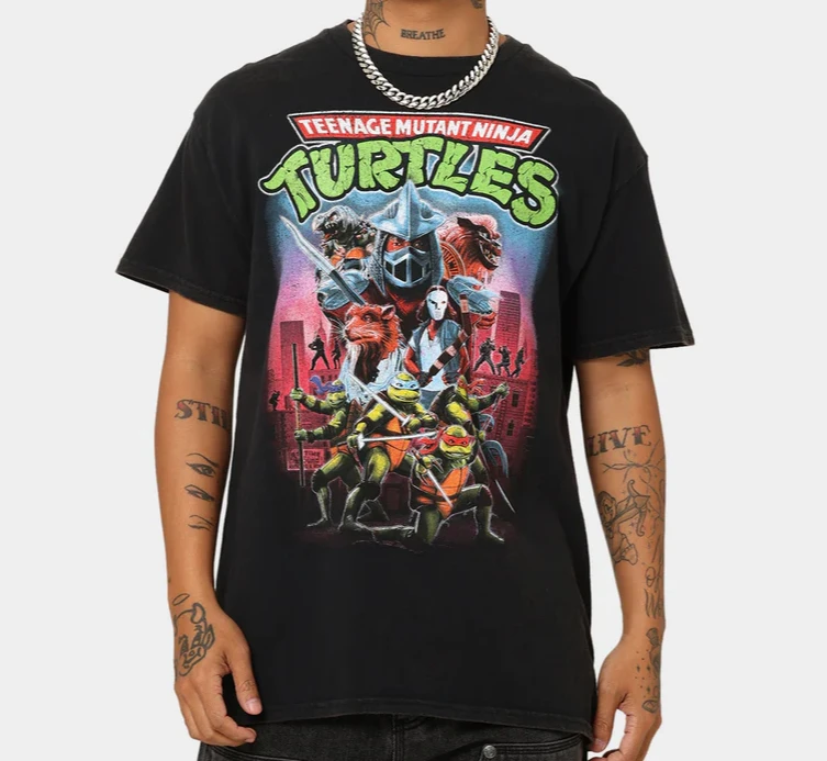 2026 New Summer Fashion New Ninja Turtle Summer Men's Printed T-shirt Streetwear Patterned T-shirt Outdoor Streetwear Large Size