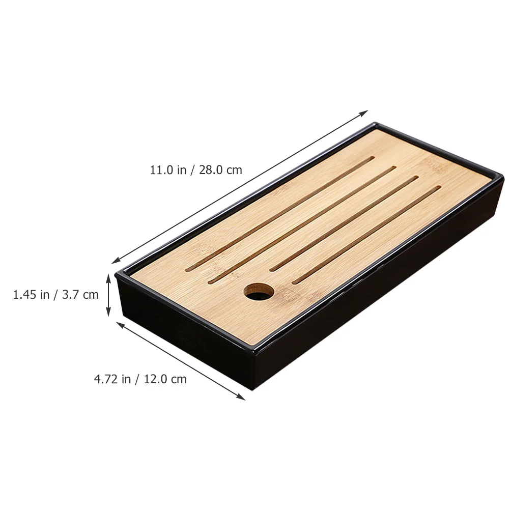 

Gongfu Bamboo Tea Tray Japanese Style Mini Serving Creative Home Decor Practical Tableware Storage Dish Drainer Multiuse