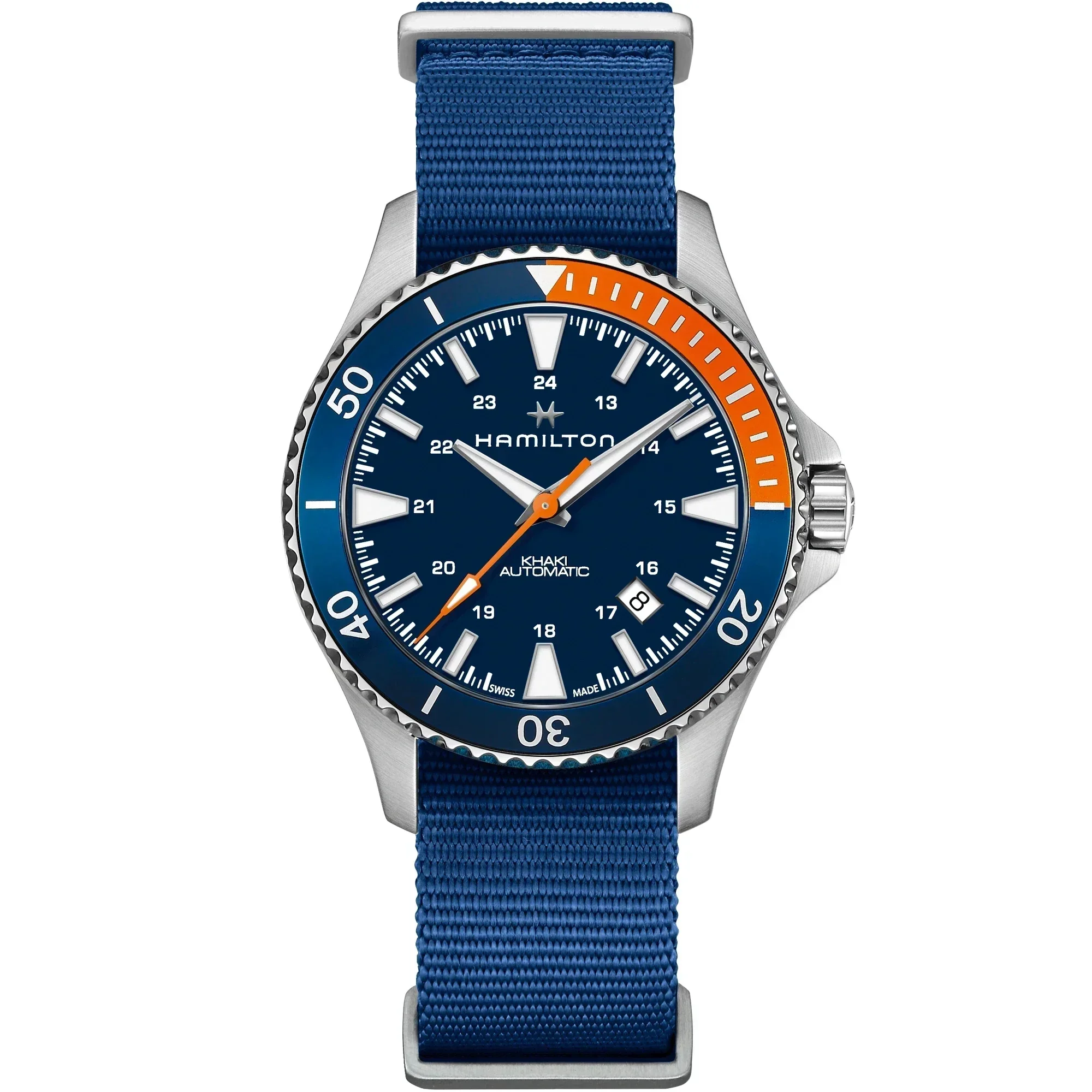 Hamilton Men's New Quartz Watch, Sport - Casual, 30 - Meter Waterproof, with Date, Knitted Canvas & Stainless Steel Band