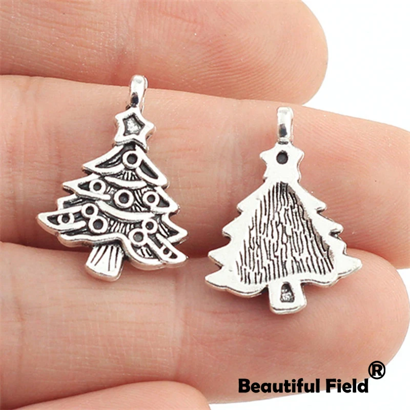 18pcs 24X17mm Antique Tibetan Silver Bronze Plated Charms Bracelet Necklace Pendant New Fashion Christmas Tree A177