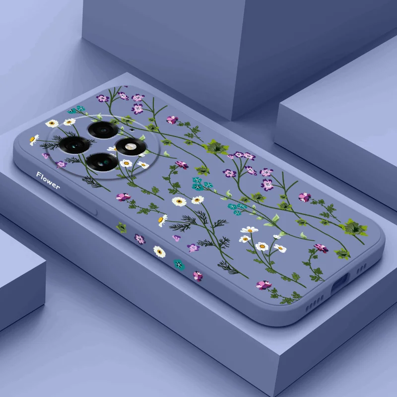 Fresh Flower Vine Phone Case For Oneplus 13 13R 12 12R 11 11R 10 10R 10T 9R 9RT 9 8T 8 7 7T Pro 5G Liquid Silicone Cover