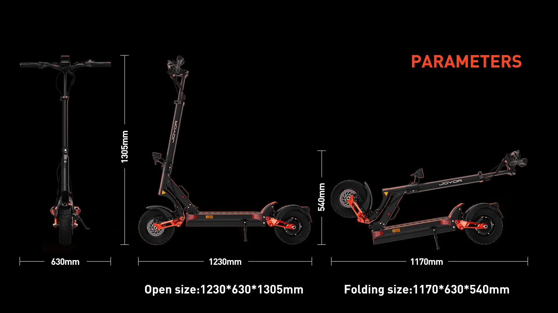 JOYOR T10 Elektroroller für Erwachsene, 60V18AH Akku, Geländetauglicher Elektroroller, 10 Zoll All-Terrain-Skateboard – Detail 16