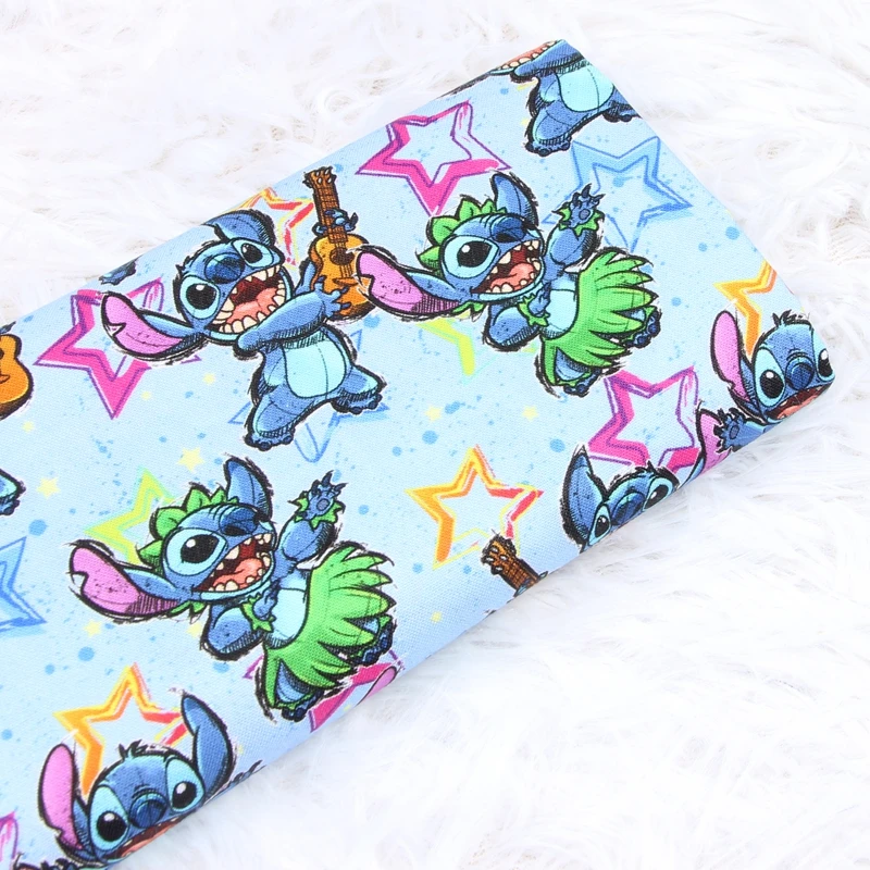 Disney Stitch Dumbo Pooh Bambi Cotton Fabric Sewing Quilting Cloth baby pattern Patchwork Needlework Handmade DIY Material