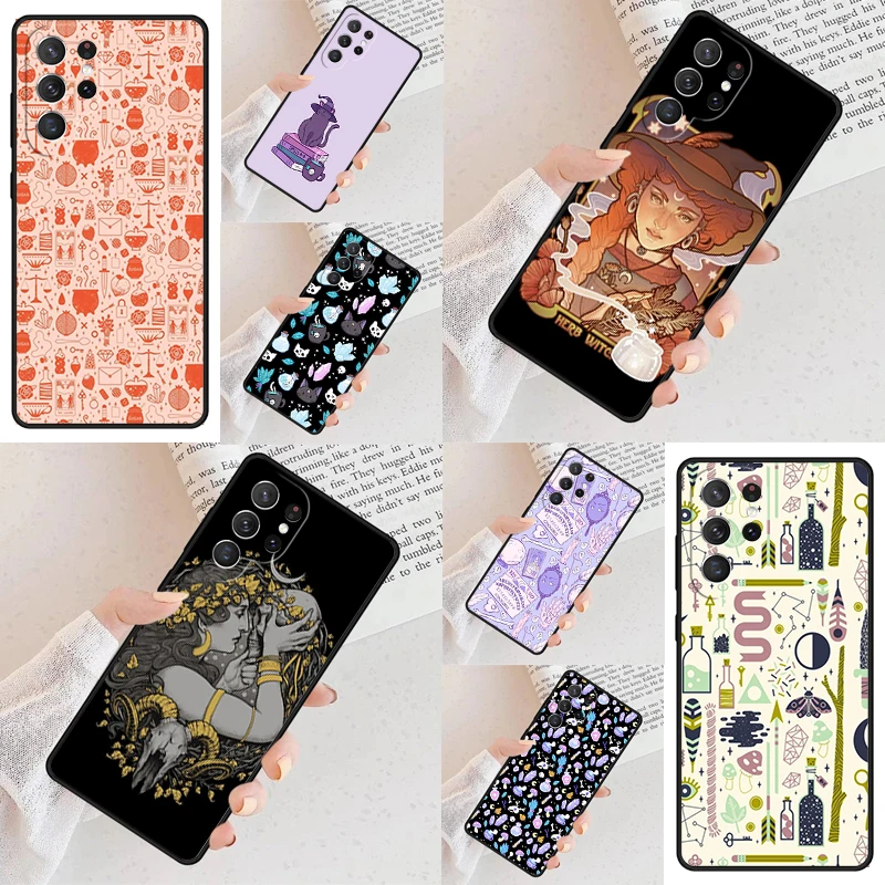 Witchy Collection Magic Phone Case For Samsung Galaxy S24 S23 S22 S21 Ultra S10 Note 10 Pro S20 Plus FE S9 S8 Cover