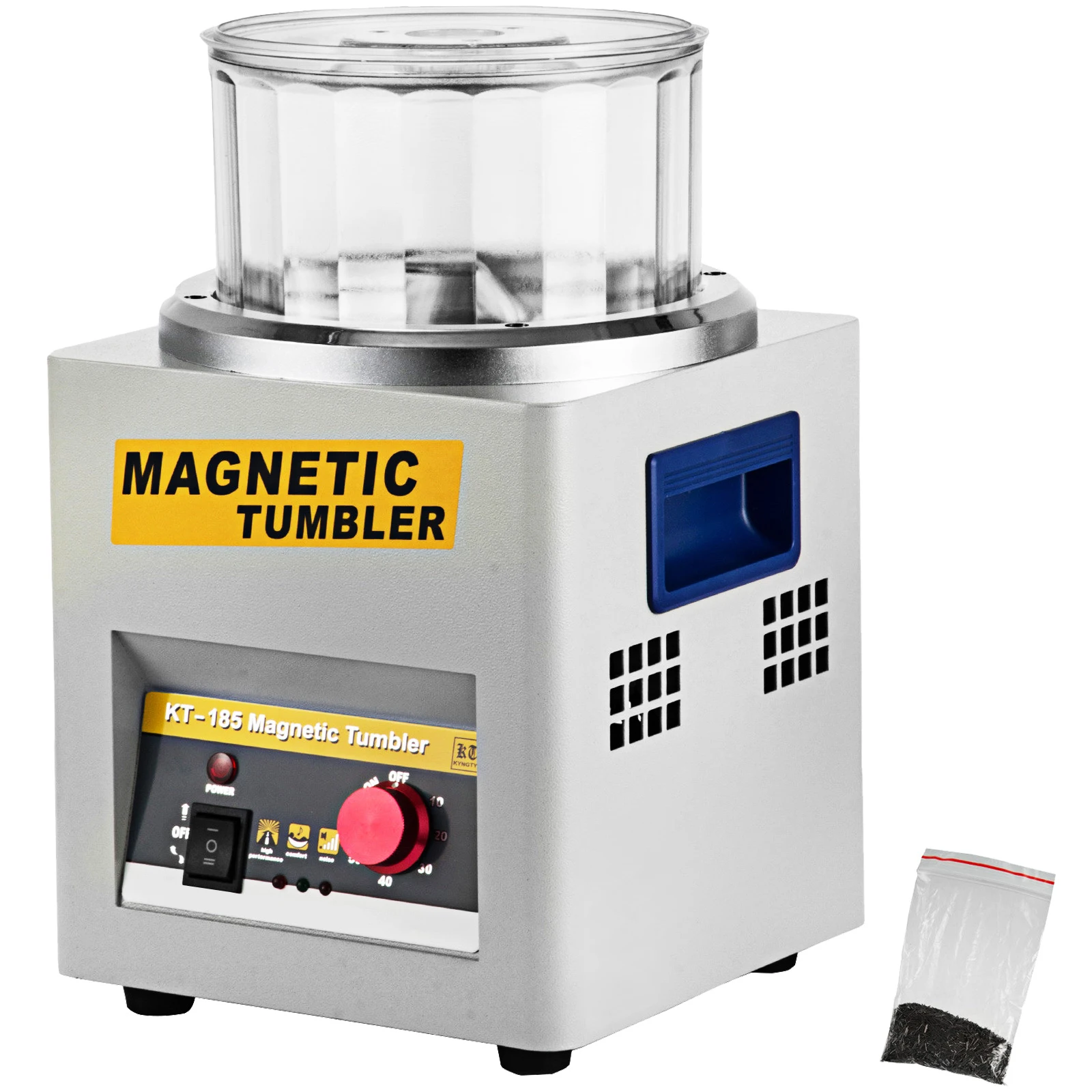 SucceBuy KT-185 Magnetic Tumbler Jewelry Polisher Mini Metal Finisher Finishing Machine 110V/220V Gold Precision Parts Polisher