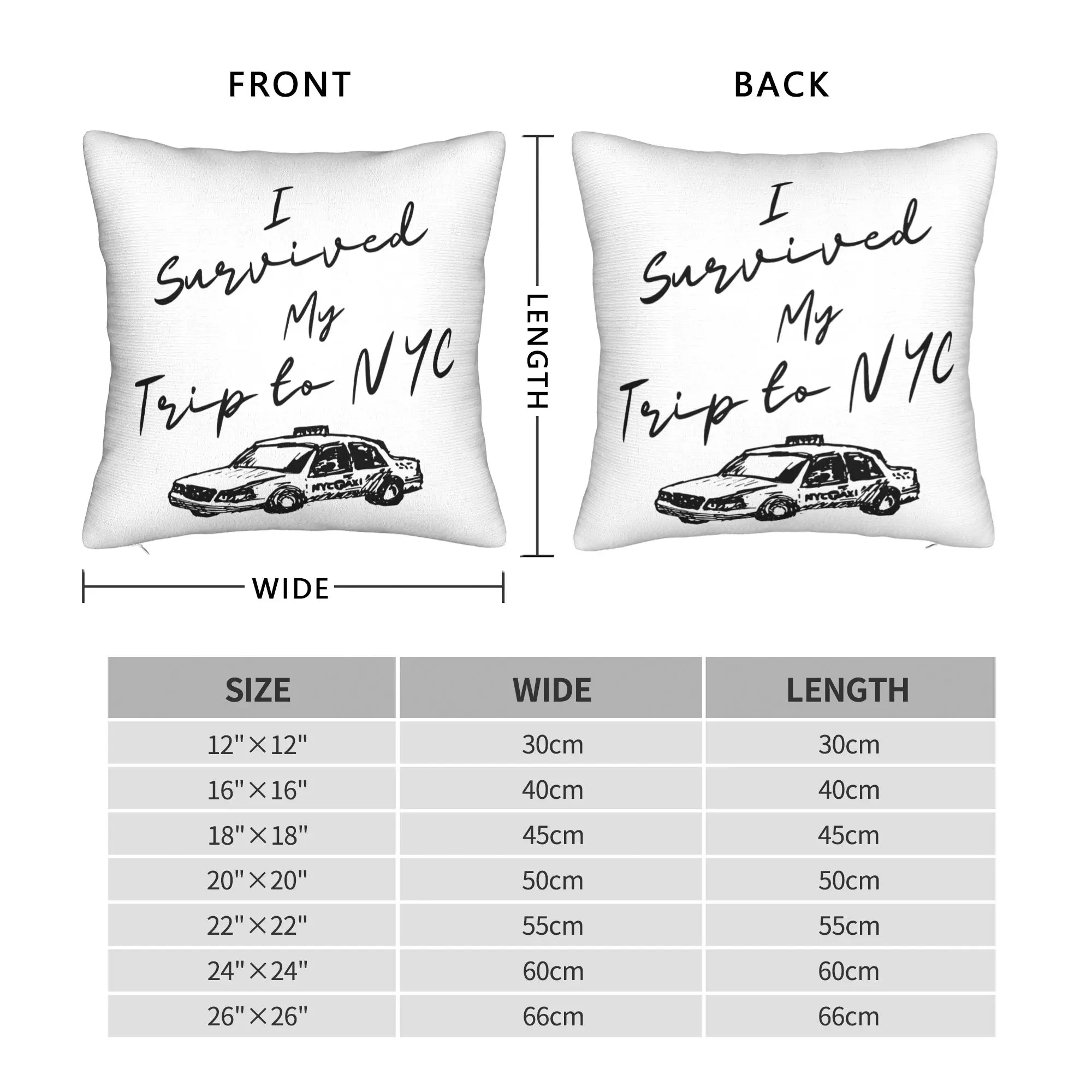 I Survived My Trip To NYC   Throw Pillow Cover Polyester Throw Pillow Travel Humor , 45*45cm Pillowcover Home Decor
