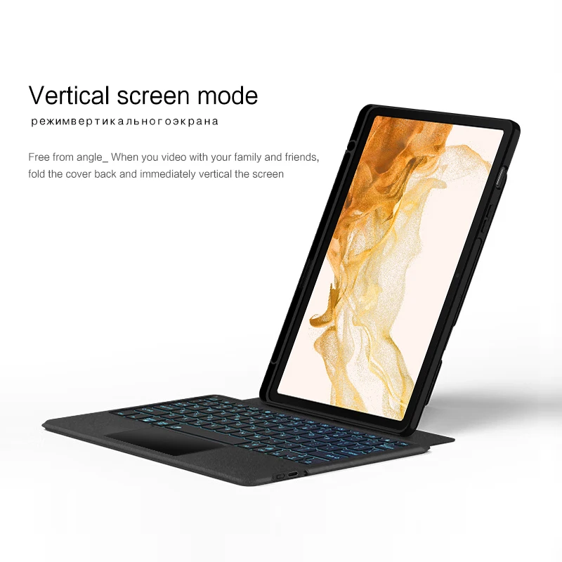 Magic Keyboard Case For Samsung Galaxy Tab S8 S7 11 A8 10.5 S6 Lite 10.4 S9 S10 FE 10.9 Tablet Backlit Touch Pad Protective Case view 4