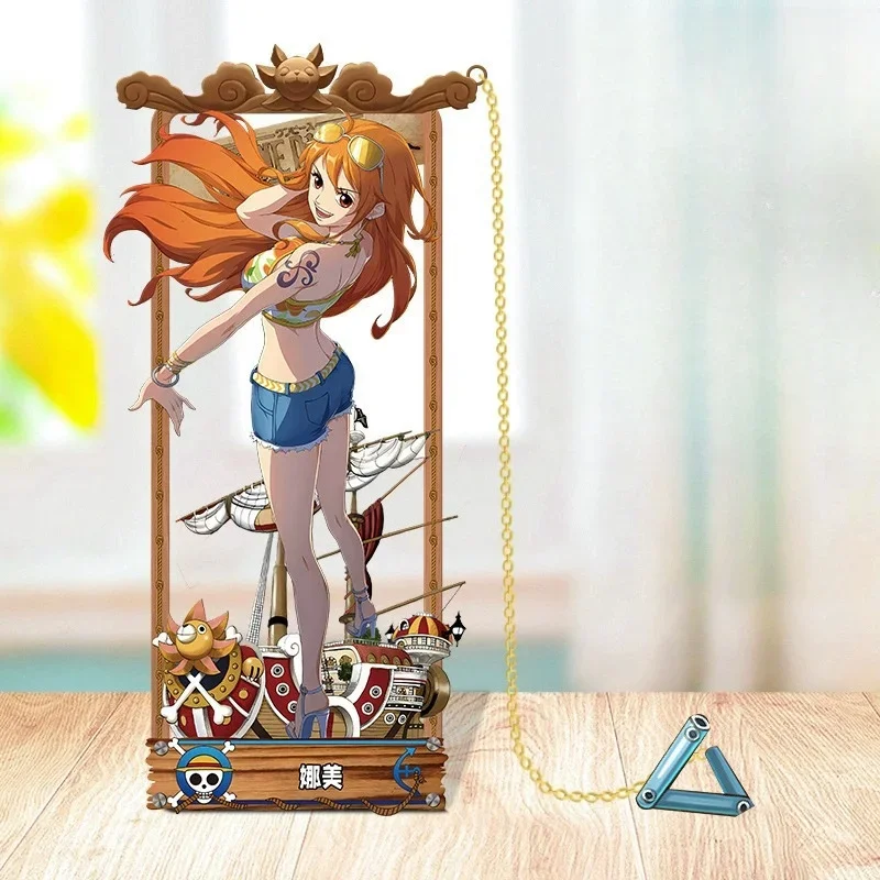 Anime One Piece Actionfiguren Metall Lesezeichen Cartoon Luffy Zoro Ace Lesezeichen Sammlung Karte Spielzeug für Kinder Erwachsene Geschenke