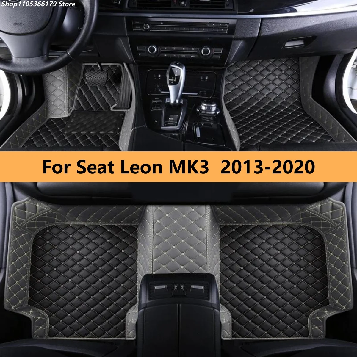 

Автомобильные коврики для Seat Leon MK3 2013-2020, полный комплект, ковровые покрытия для пола автомобиля