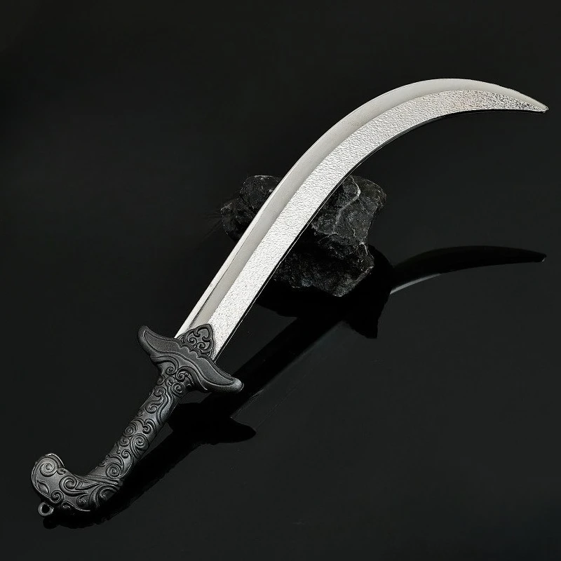 22cm/8.66in 영화 및 TV 주변기기 Scimitar 실제 강철 칼 게임 모델 키 체인 펜던트 공예 데스크탑 장식품 소년 선물