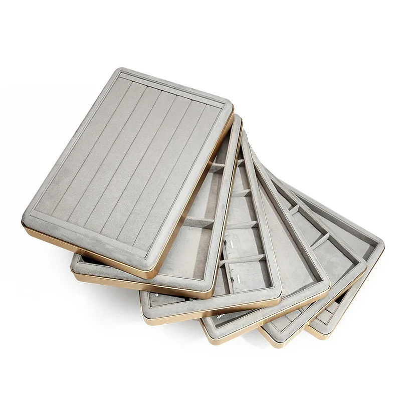 

Бархатный лоток для демонстрации ювелирных изделий, многоцветный органайзер-держатель, коробка серого цвета, органайзер для ювелирных изделий, браслеты, кольца, лоток для хранения, чехол