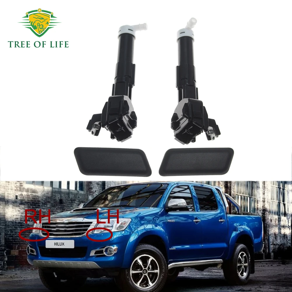 Para toyota hilux 2011-2015 amortecedor dianteiro farol lavadora spray bocal jet capa 85208-0k020 85207-0k020 8504771020 8504671020