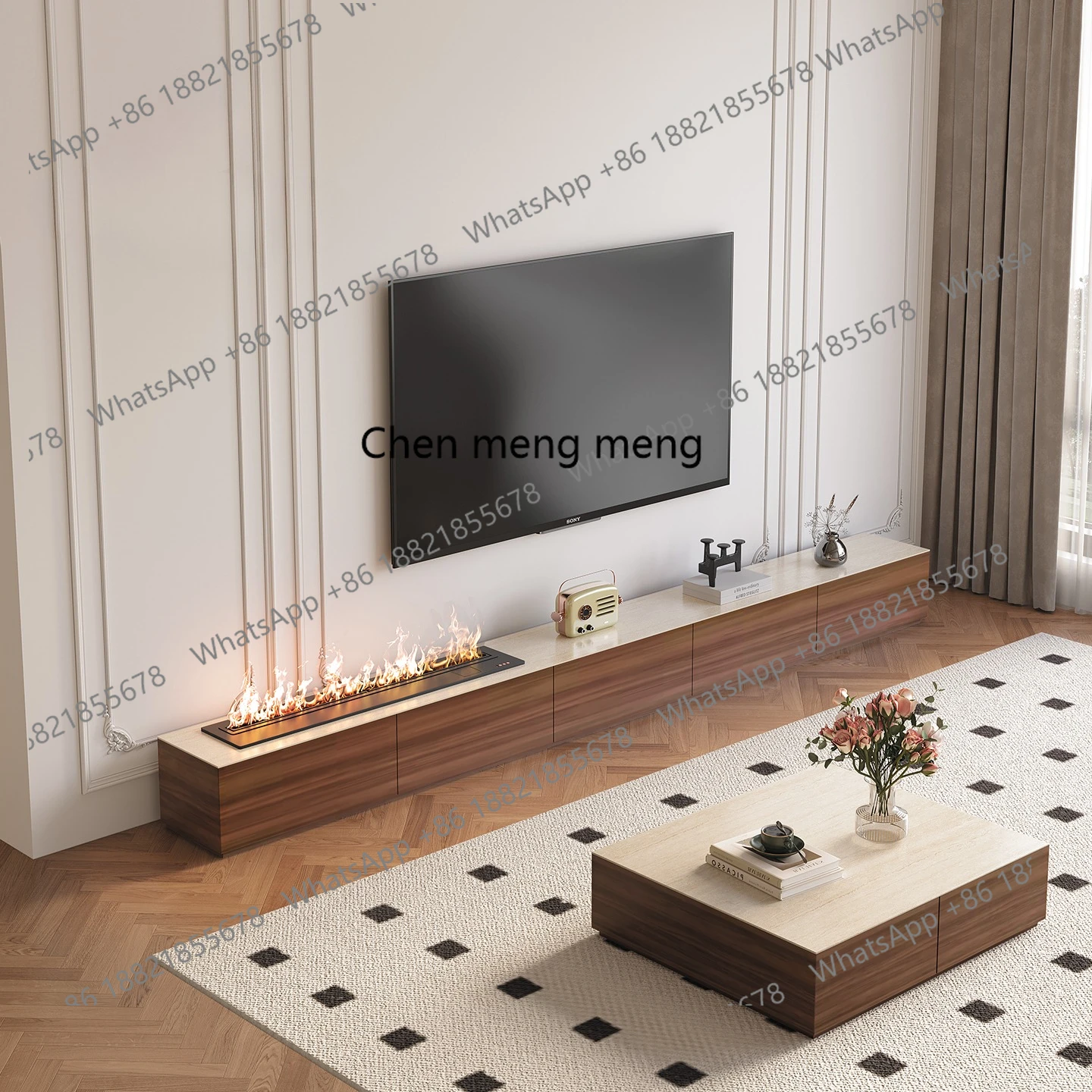 

Французский шкаф для телевизора, каменная плита от пола до потолка, антикварный гостиной, камин, напольный шкаф, журнальный столик, шкафчик для хранения