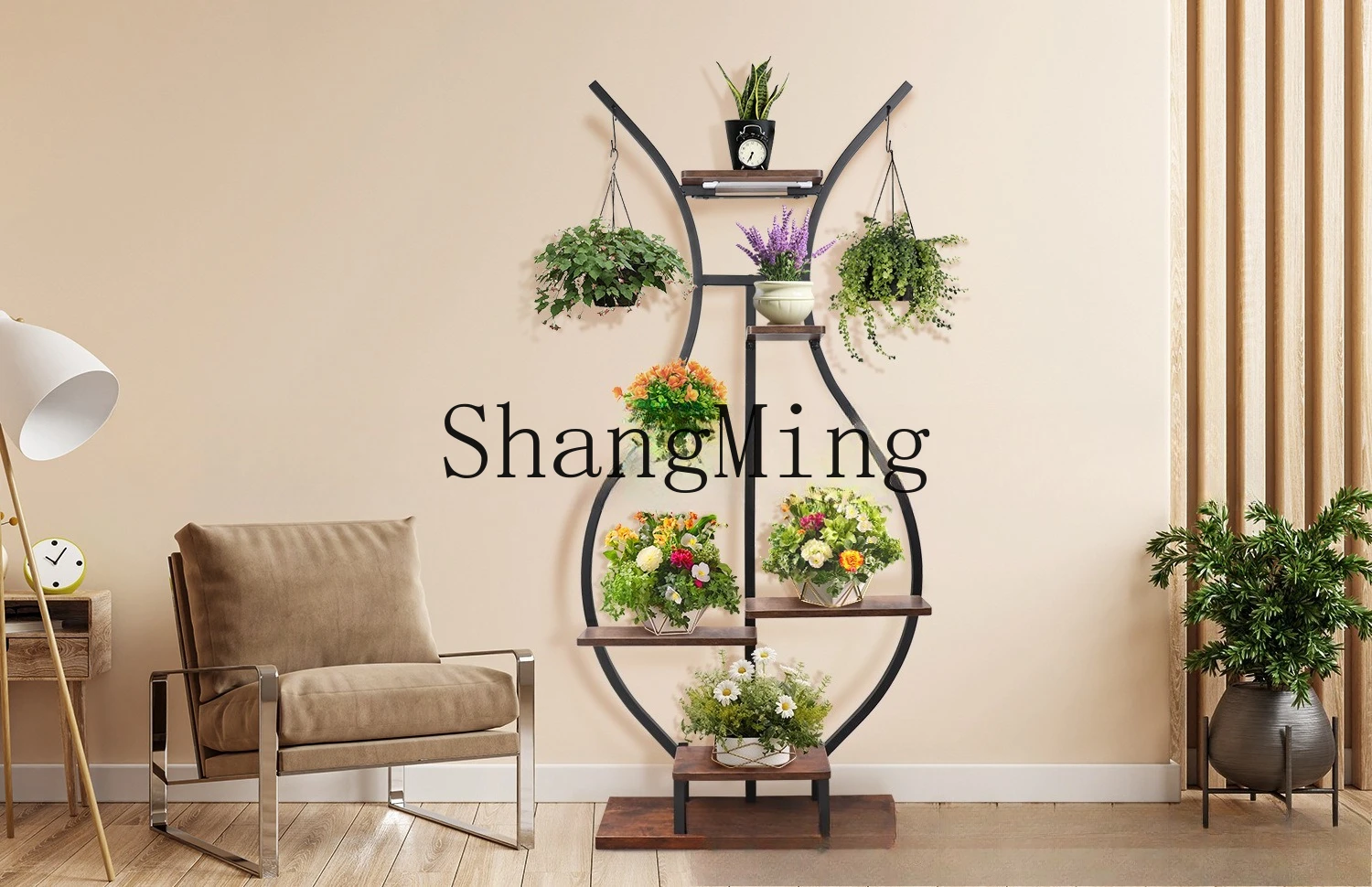 SM new household wrought iron flower shelf indoor balcony multi-layer flower pot can be hung green dill succulent