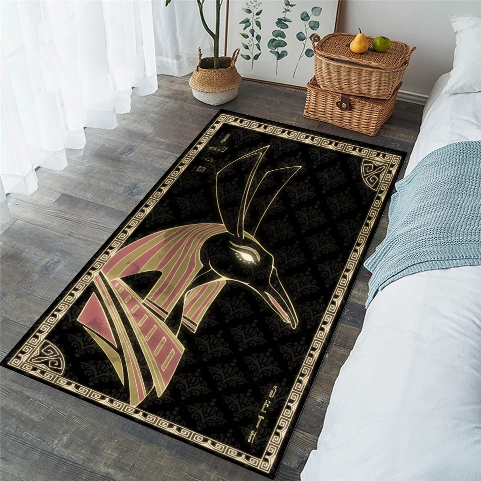 Cool Egyptian Gods themed rugs for living room decor floor  and bedroom  home rug decor, stain resistant  mats