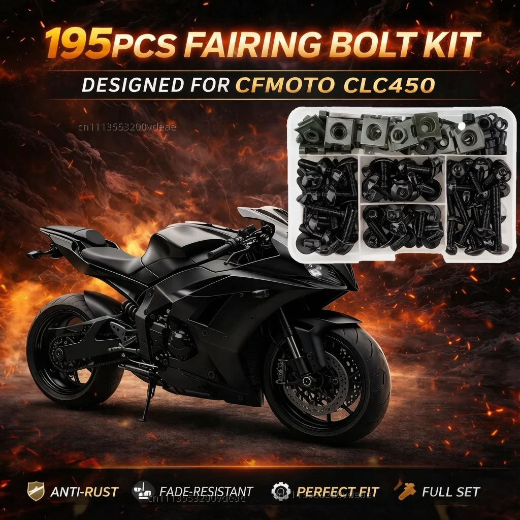 

195Pcs Motorcycle Accessories Aluminum Fairing Bolt Screws Kit Nut Clips For VOGE 525 DSX DSX525 DS 525X CNC Fastener Hardware